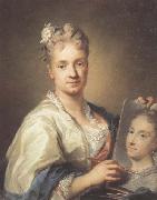 Rosalba carriera Self-portrait with a Portrait of Her Sister oil painting artist